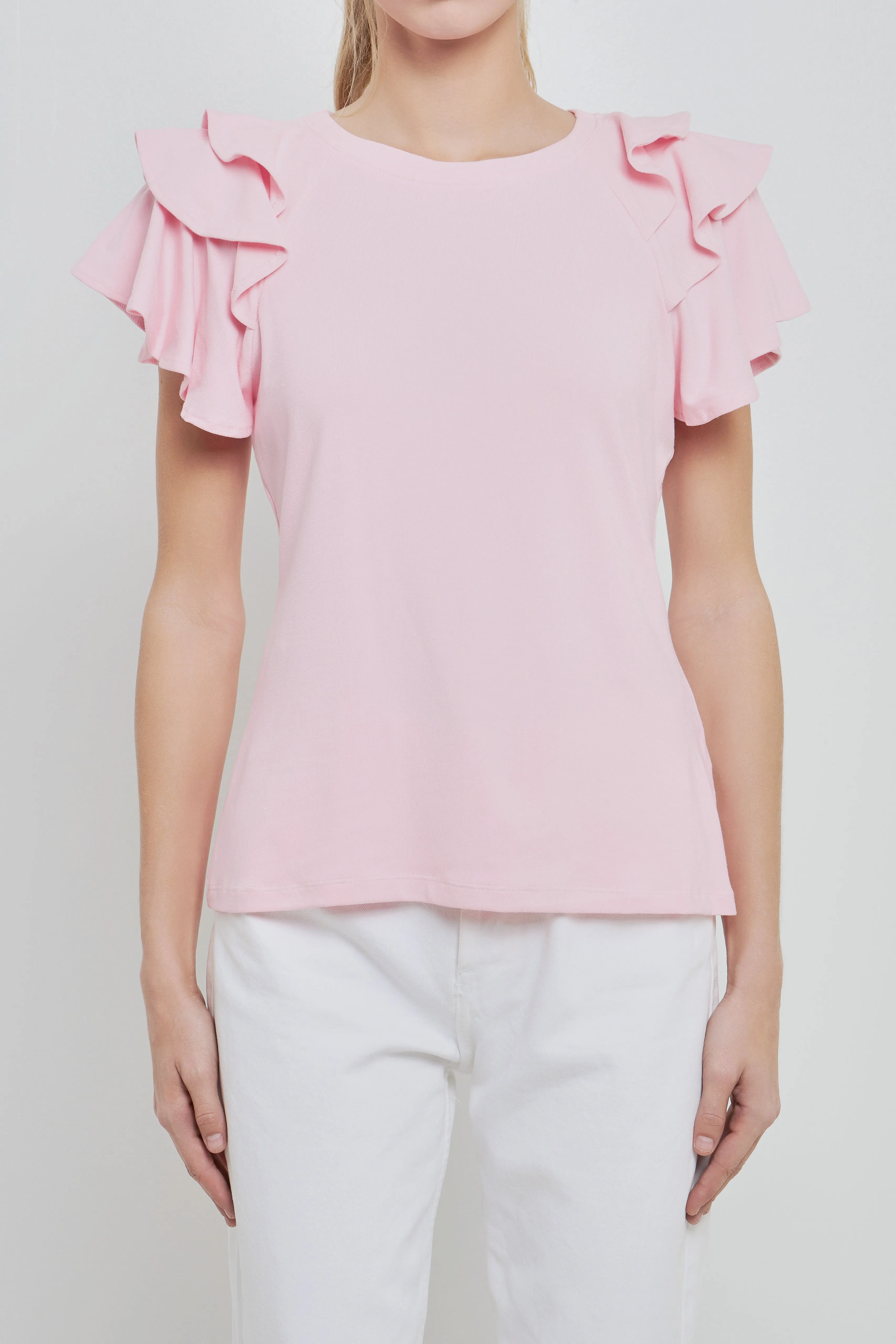 Shoulder Ruffle Top - Final Sale