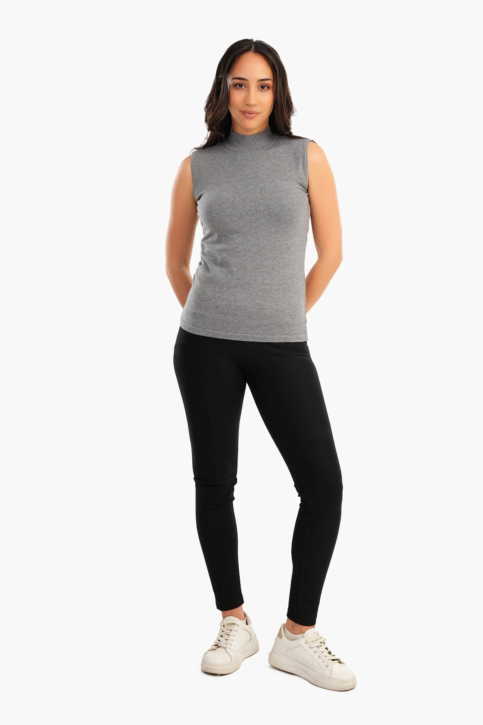 Sleeveless High Neck Pullover