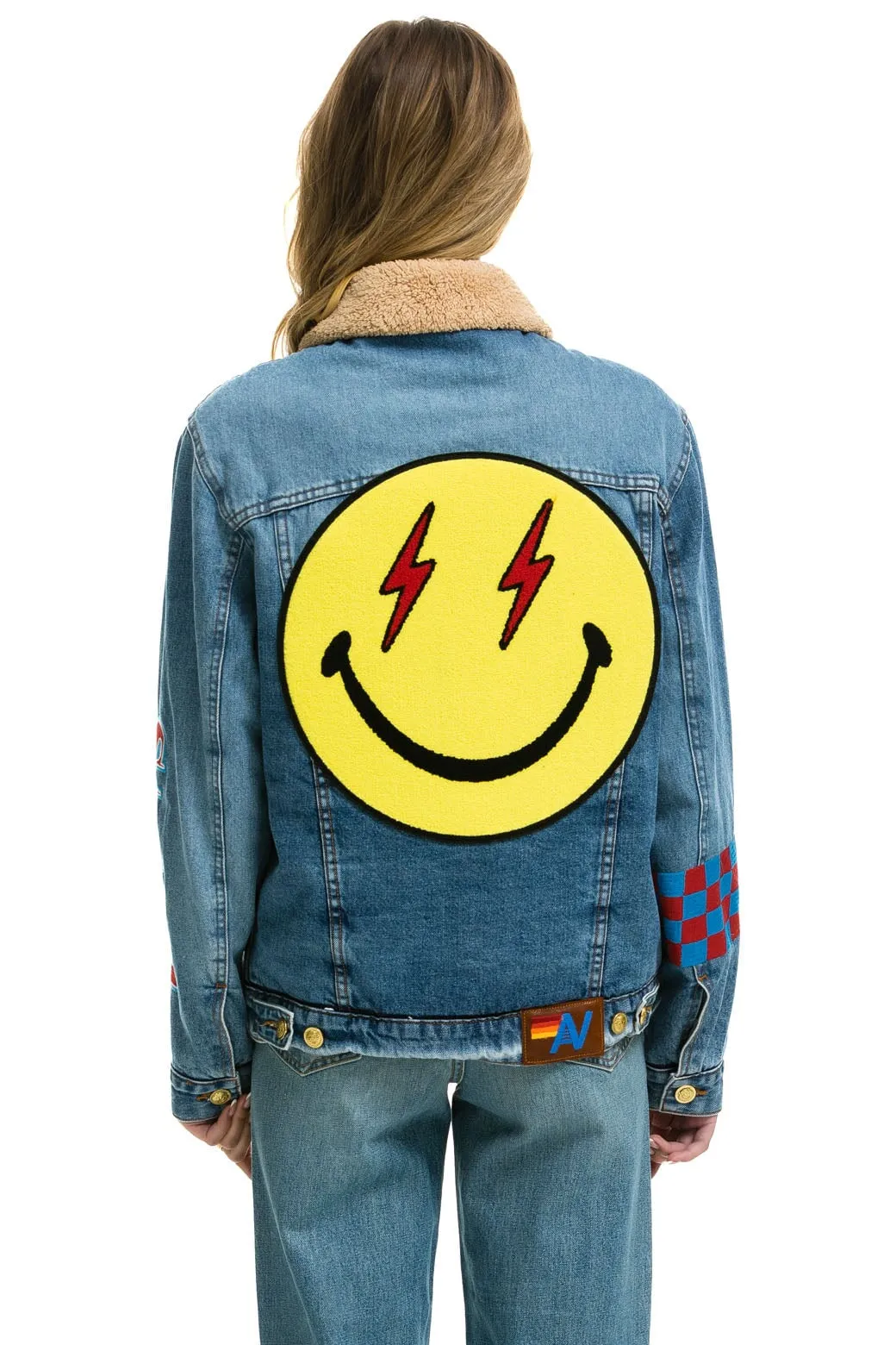 STOKED BOLT SMILEY RANCH SHERPA DENIM JACKET- SUPER LIGHT