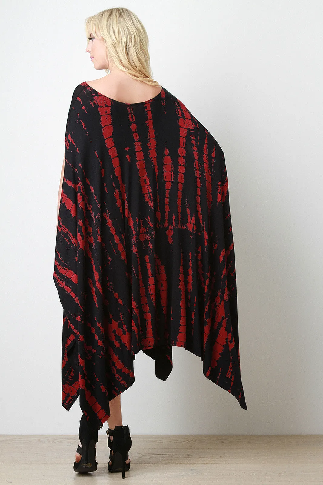 Streak Print Poncho Maxi Dress