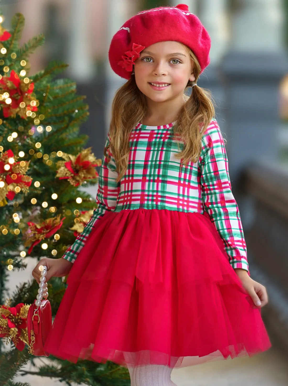 The Best Gift Green Plaid Holiday Tutu Dress