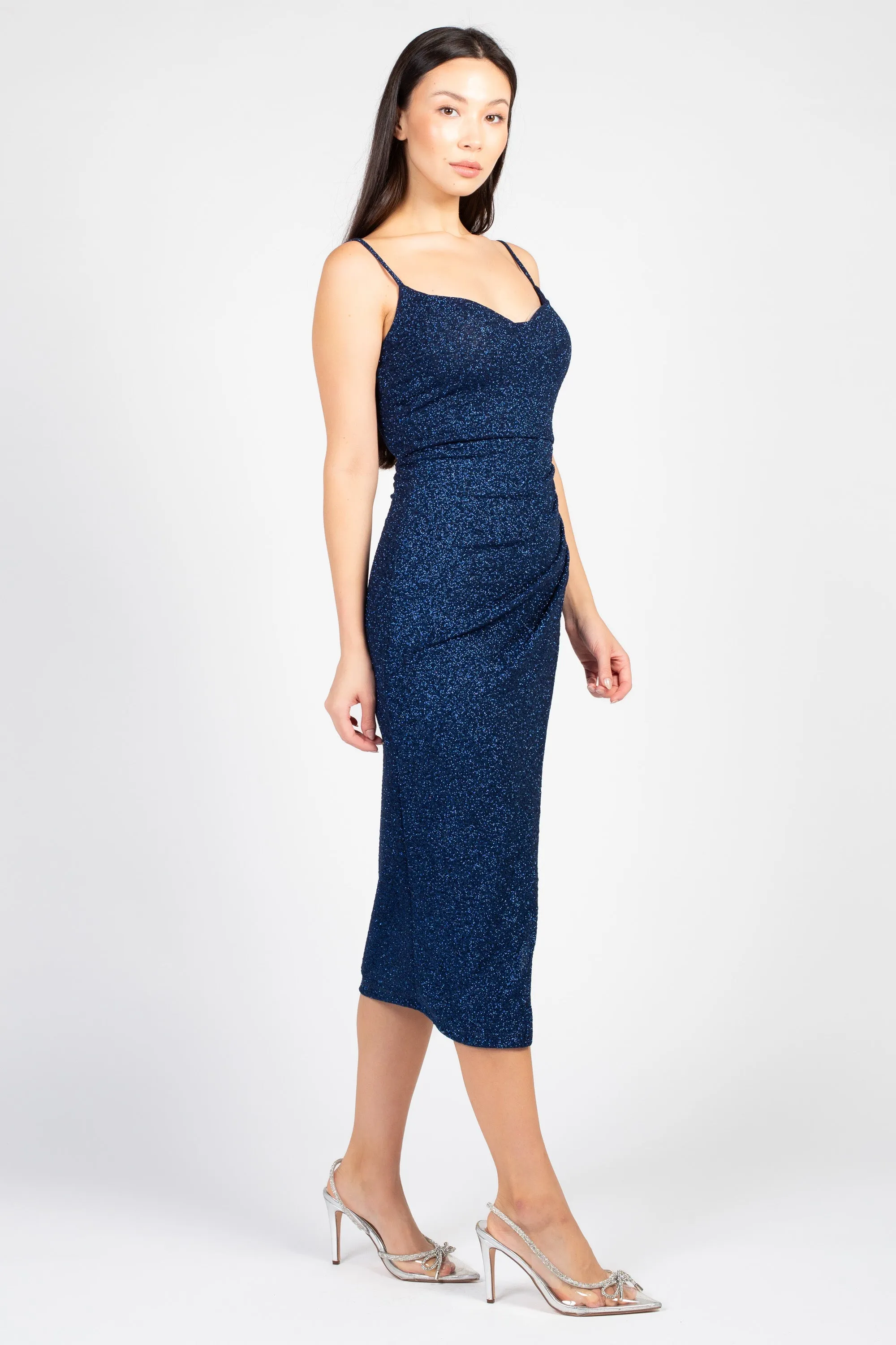 Tinsley Tulip Hem Shimmer Midi Dress