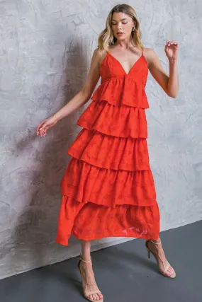 Tomato A Textured Woven Midi Dress