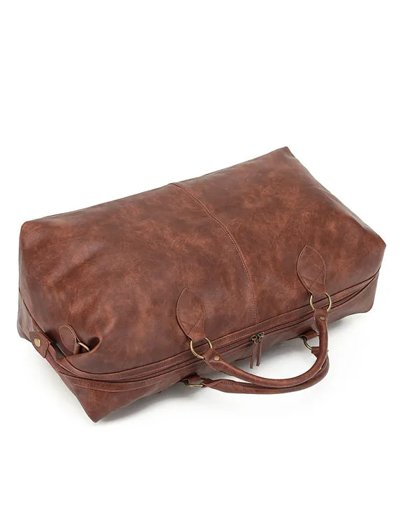 Tosca - VG001 Vegan Leather Duffle Bag - Brown