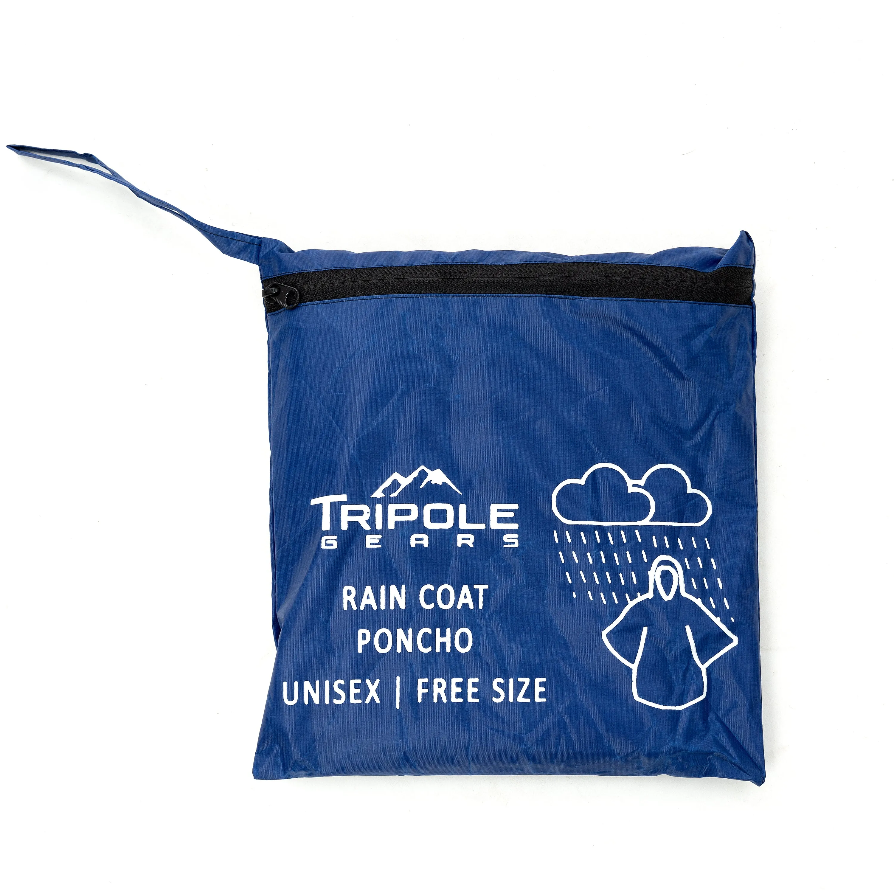 Tripole Poncho and Rain Jacket for Daily Use and Hiking l Blue