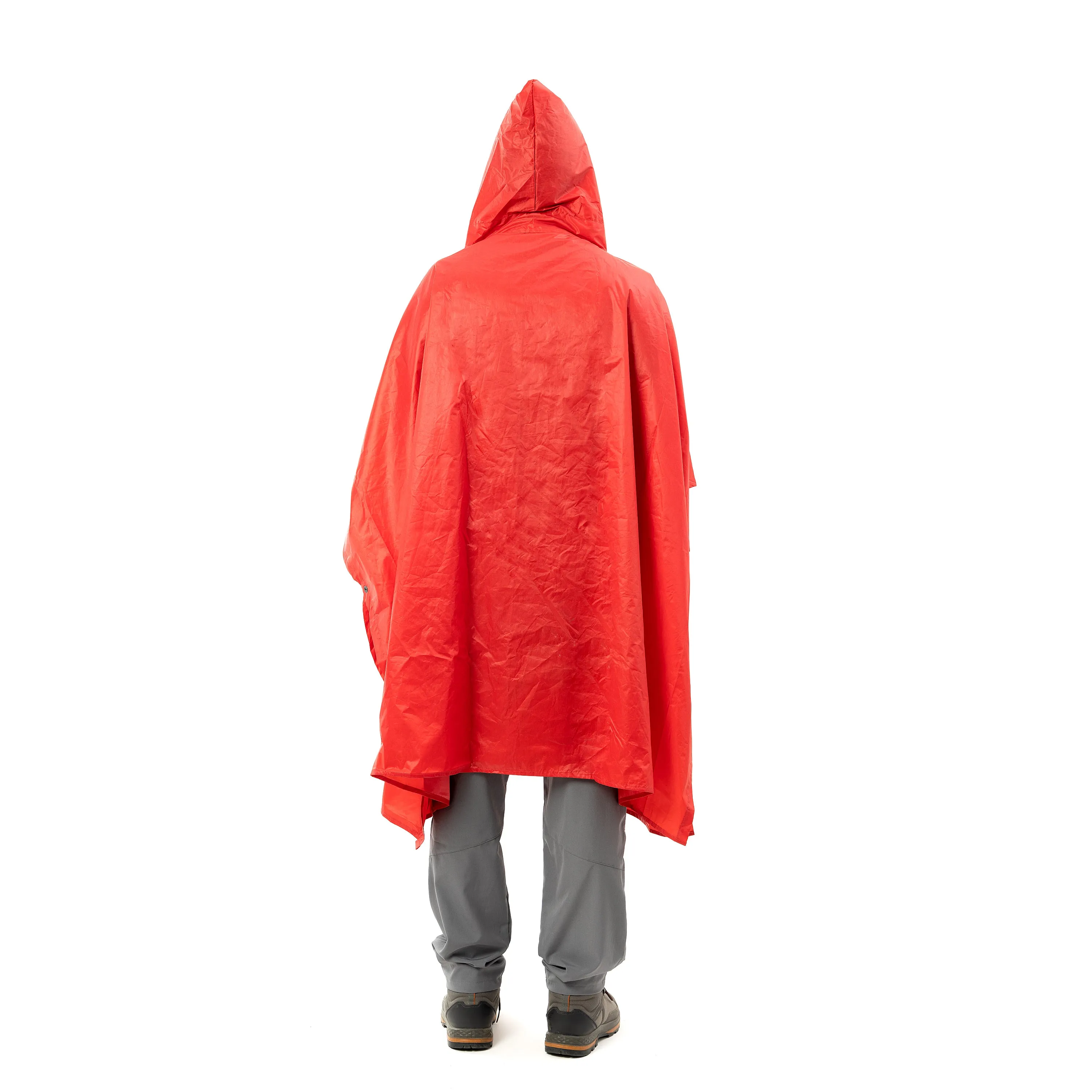 Tripole Poncho and Rain Jacket for Daily Use and Hiking l Red