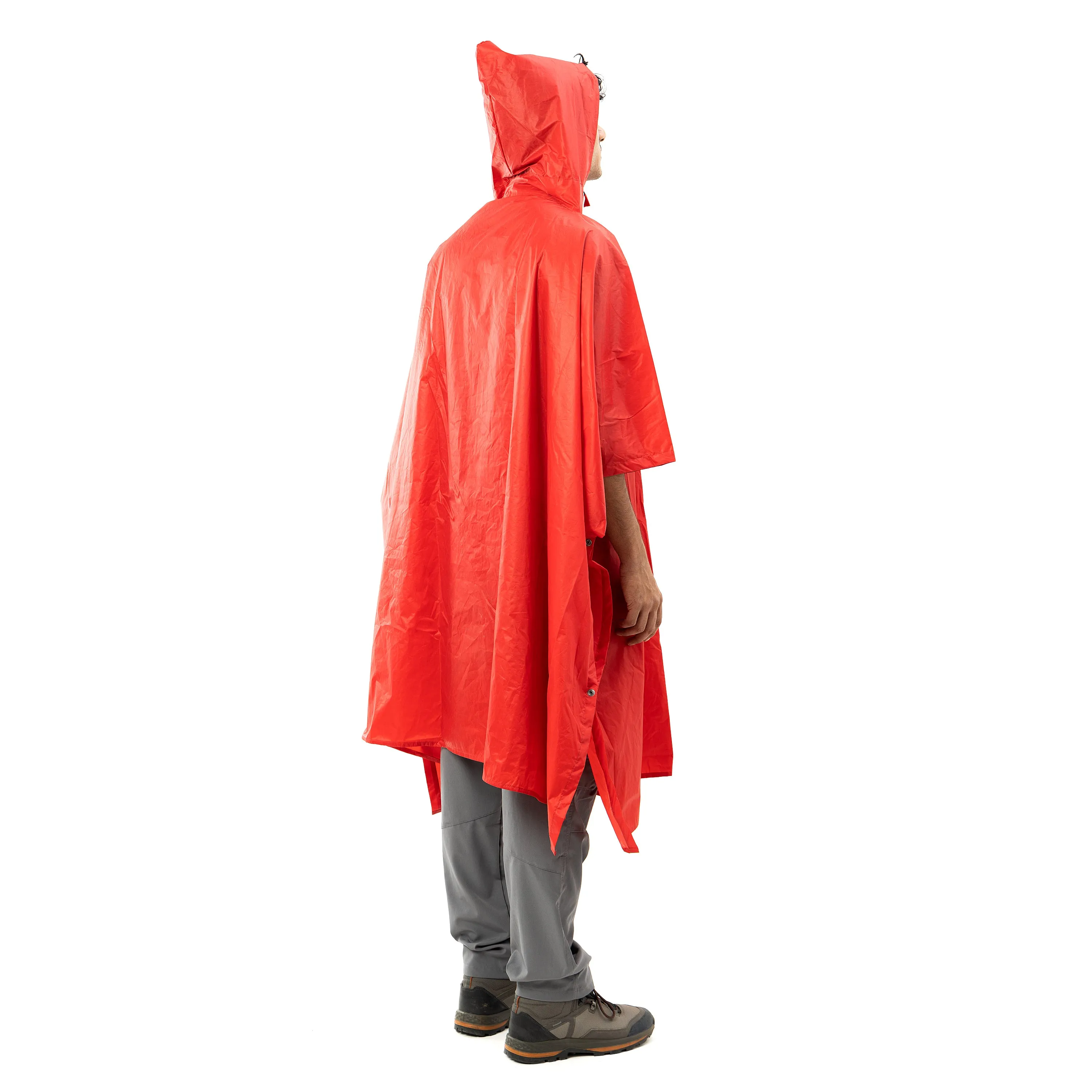 Tripole Poncho and Rain Jacket for Daily Use and Hiking l Red