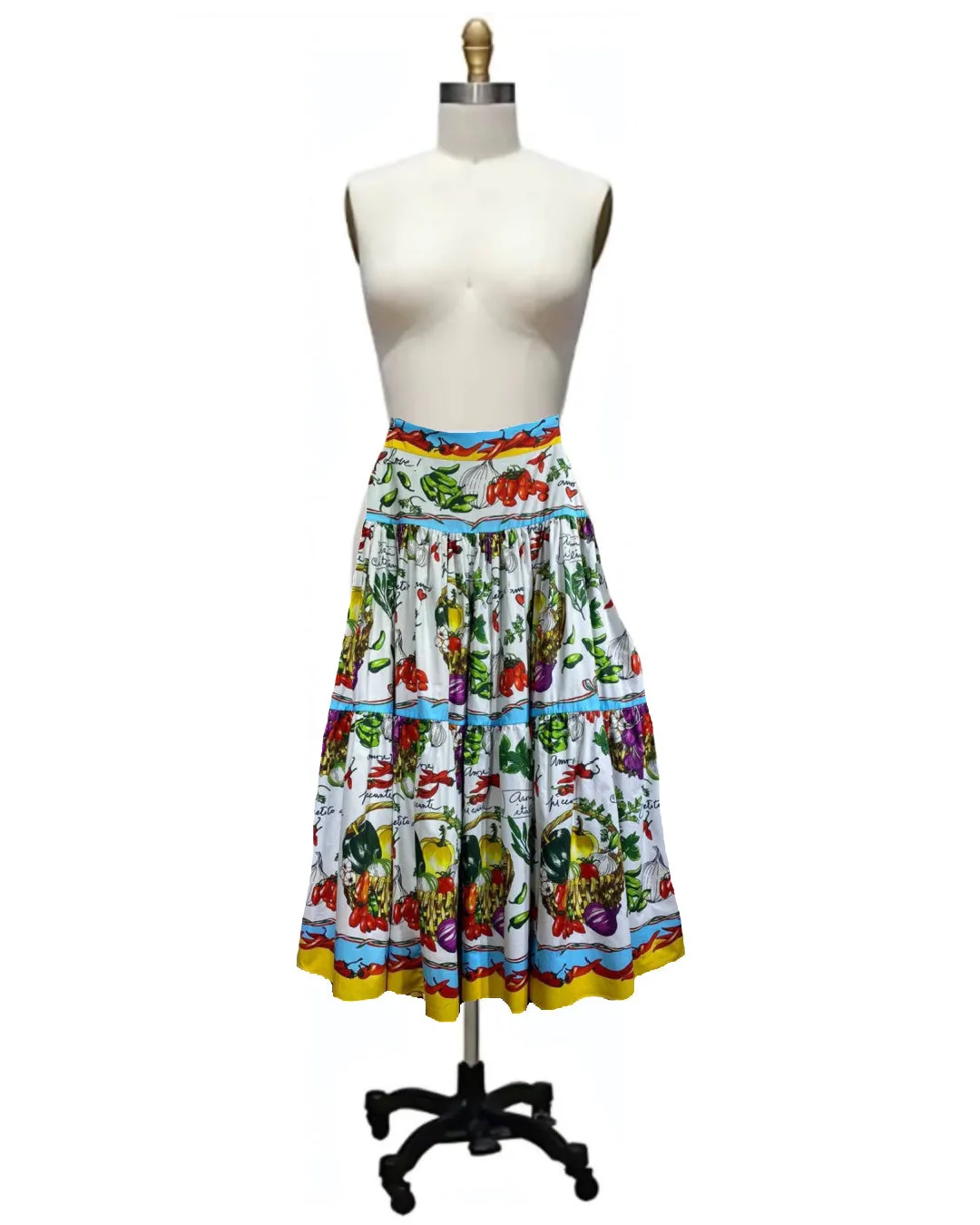 Tuscany- the Veggie Print Full Skirt