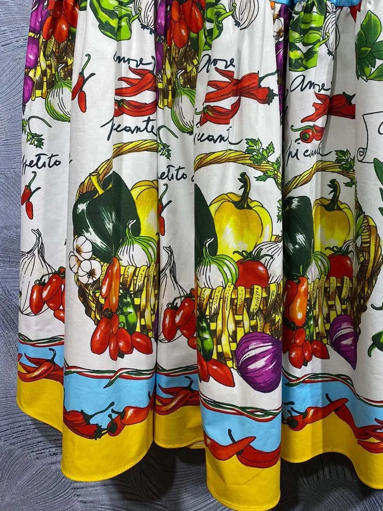 Tuscany- the Veggie Print Full Skirt