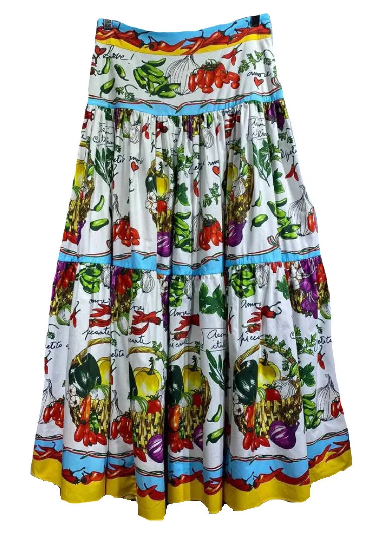 Tuscany- the Veggie Print Full Skirt