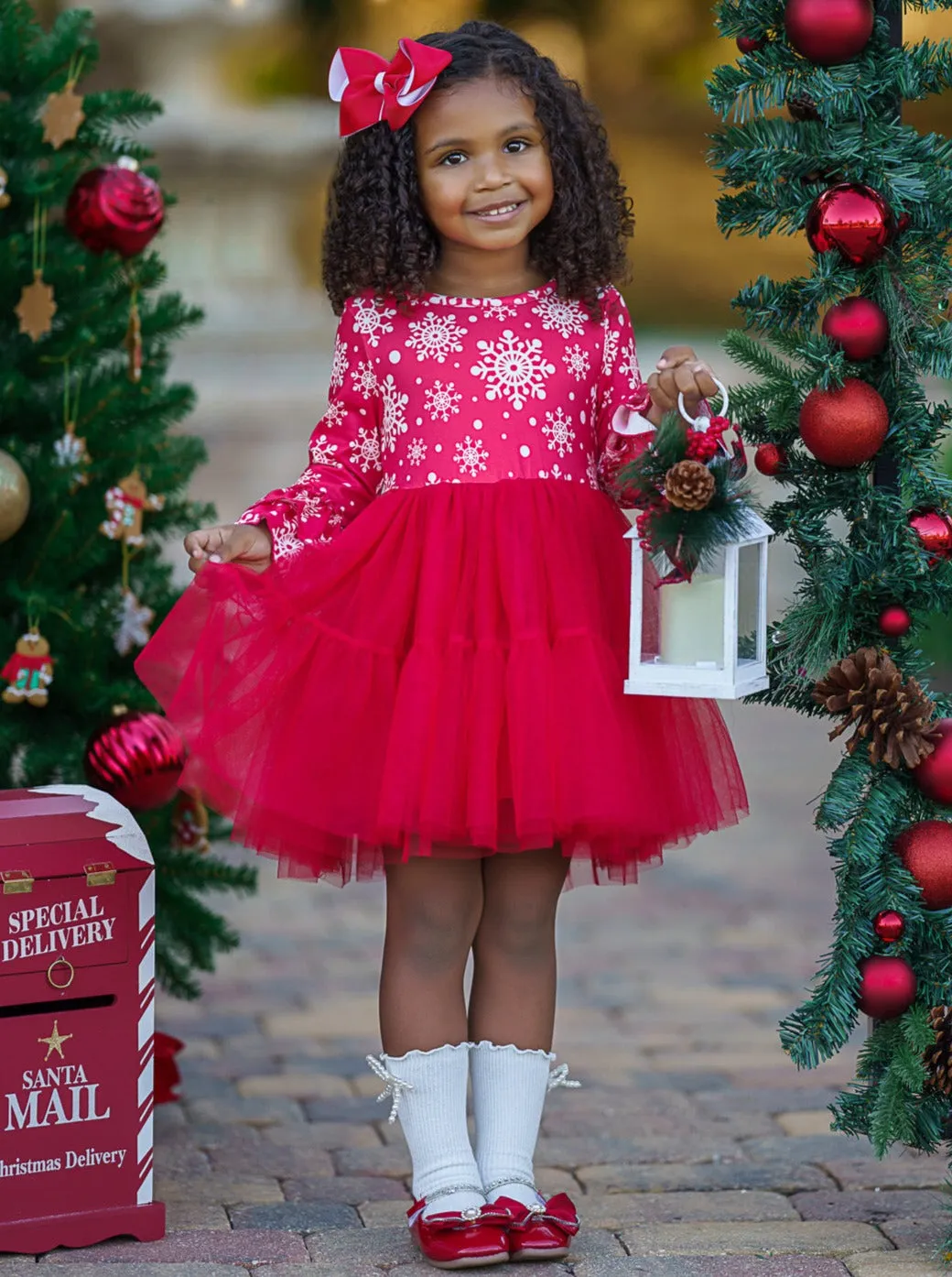 Twirls In Winter Snowflakes Tutu Dress