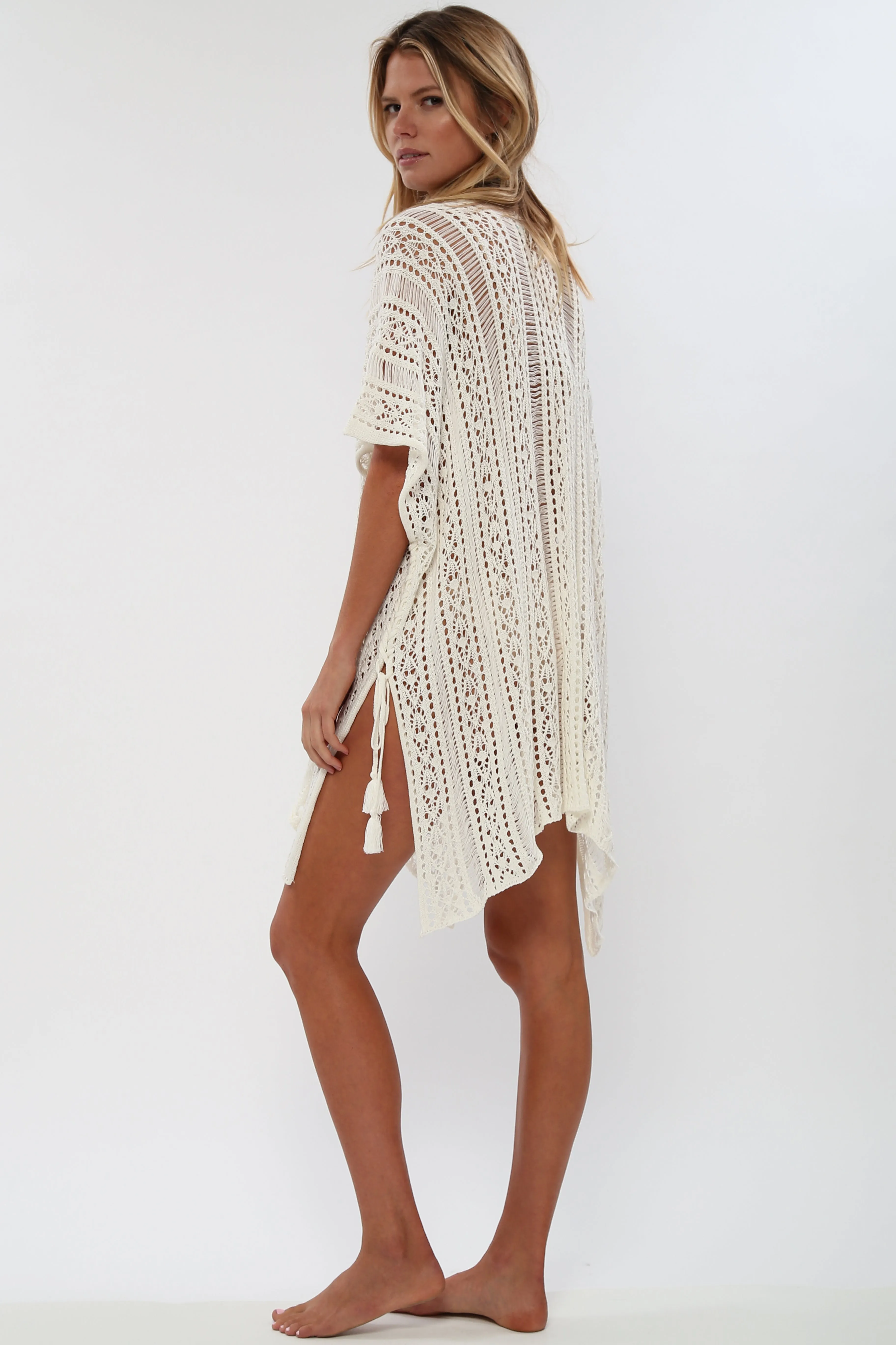 Up All Night Poncho in Creme de la Creme