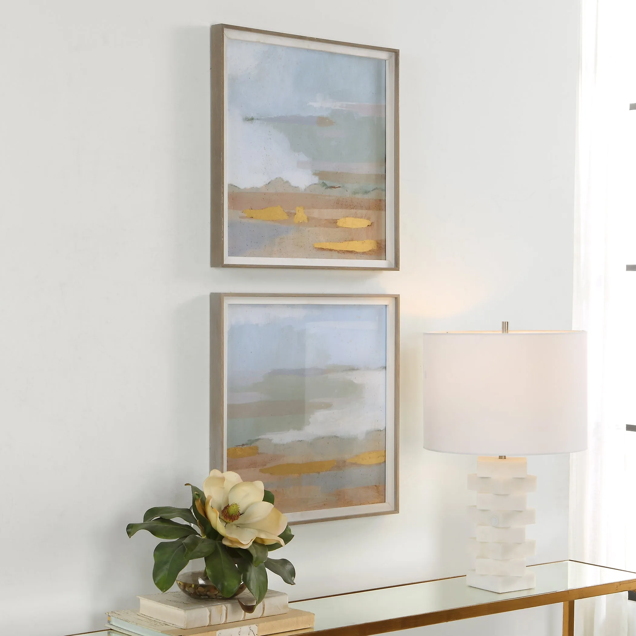 Uttermost Abstract Coastline Framed Prints, S/2