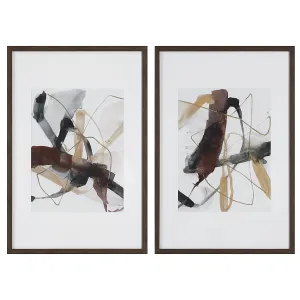 Uttermost Burgundy Interjection Abstract Prints, Set/2