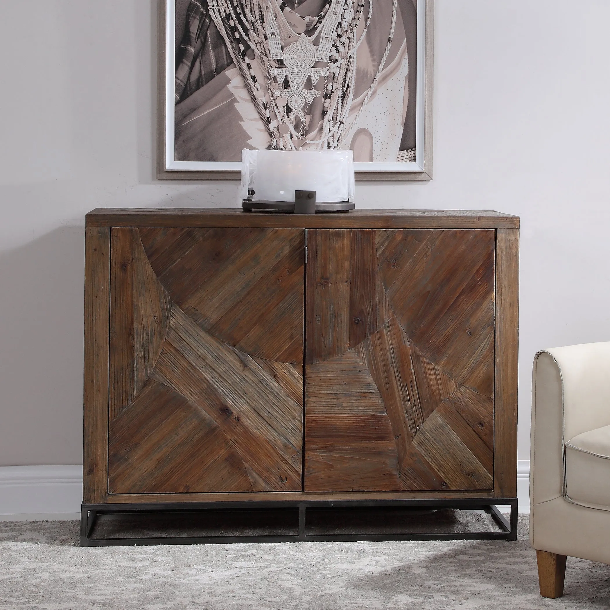 Uttermost Evros Reclaimed Wood 2 Door Cabinet