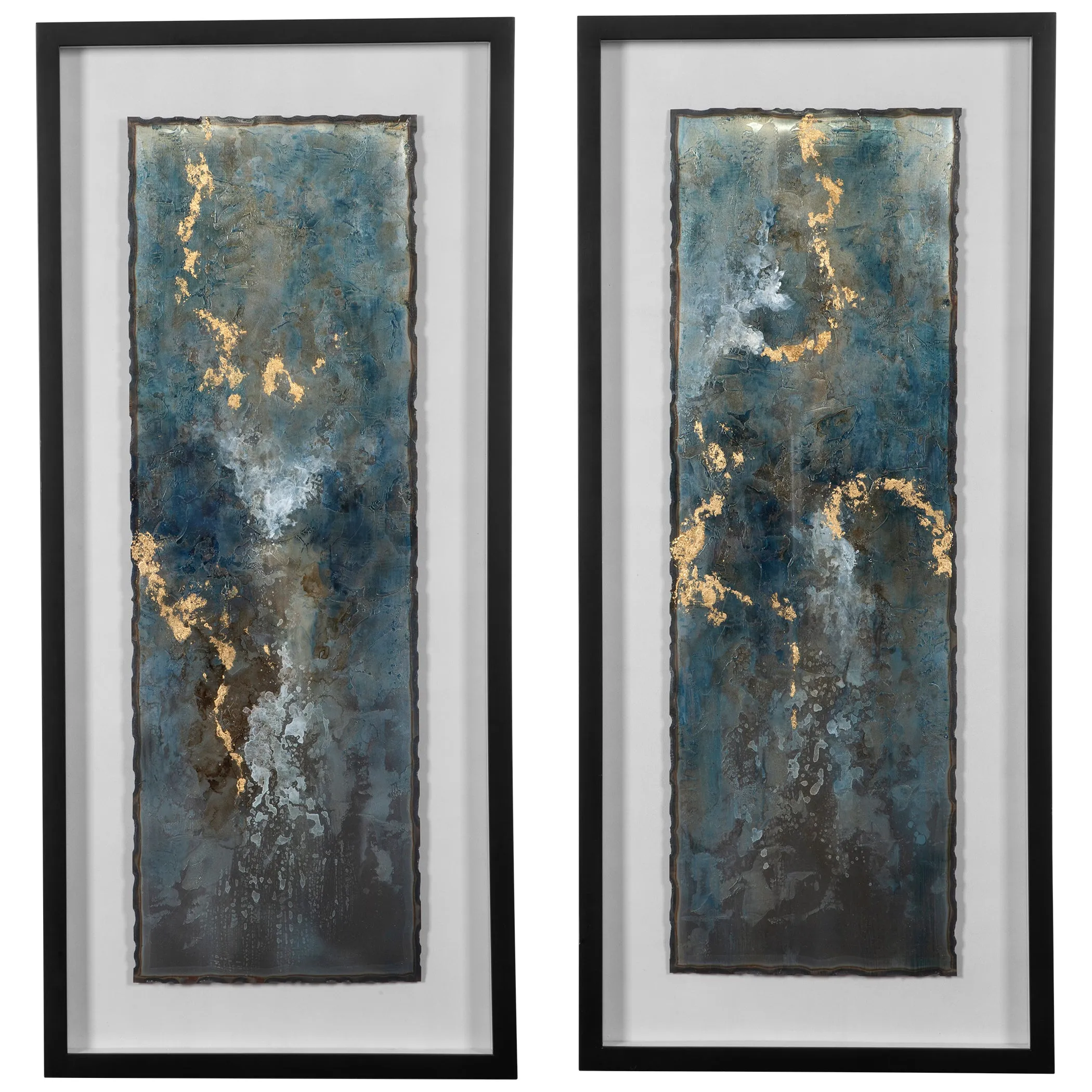 Uttermost Glimmering Agate Abstract Prints, S/2