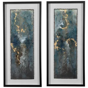 Uttermost Glimmering Agate Abstract Prints, S/2