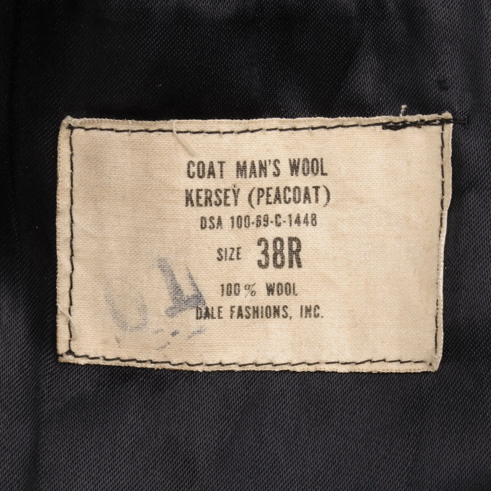 VINTAGE USN US NAVY PEACOAT 1969 VIETNAM WAR SIZE 38R