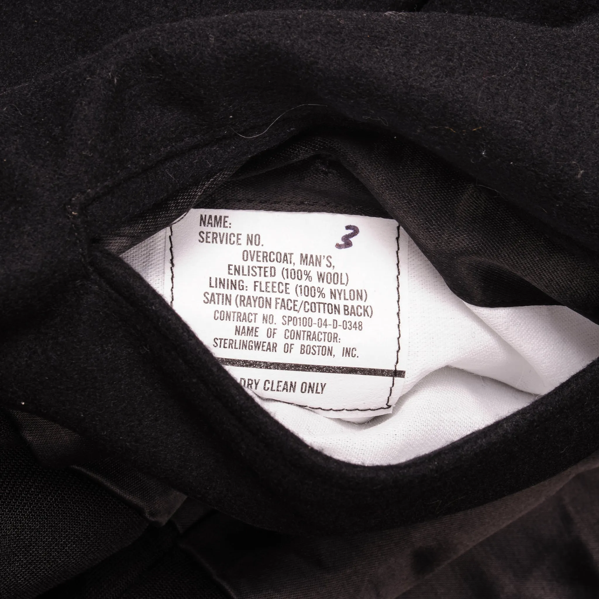 VINTAGE USN US NAVY PEACOAT 2004 SIZE 44L DEADSTOCK WITH TAG.