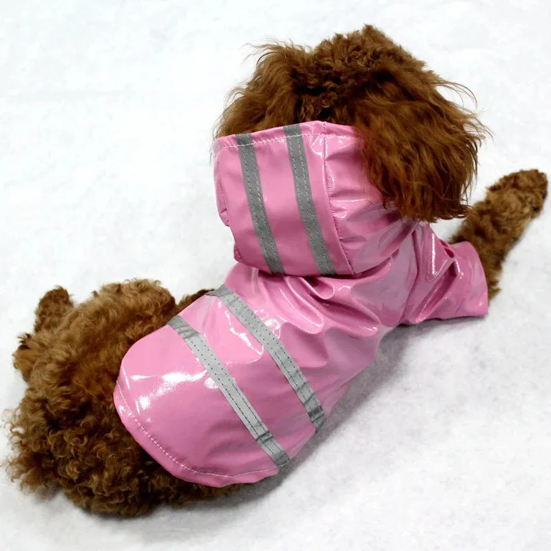 Waterproof Dog Jacket PU Dog Raincoat For Small Dogs Cats Reflective Puppy Raincape Chihuahua Yorkies Raincoat Pet Poncho