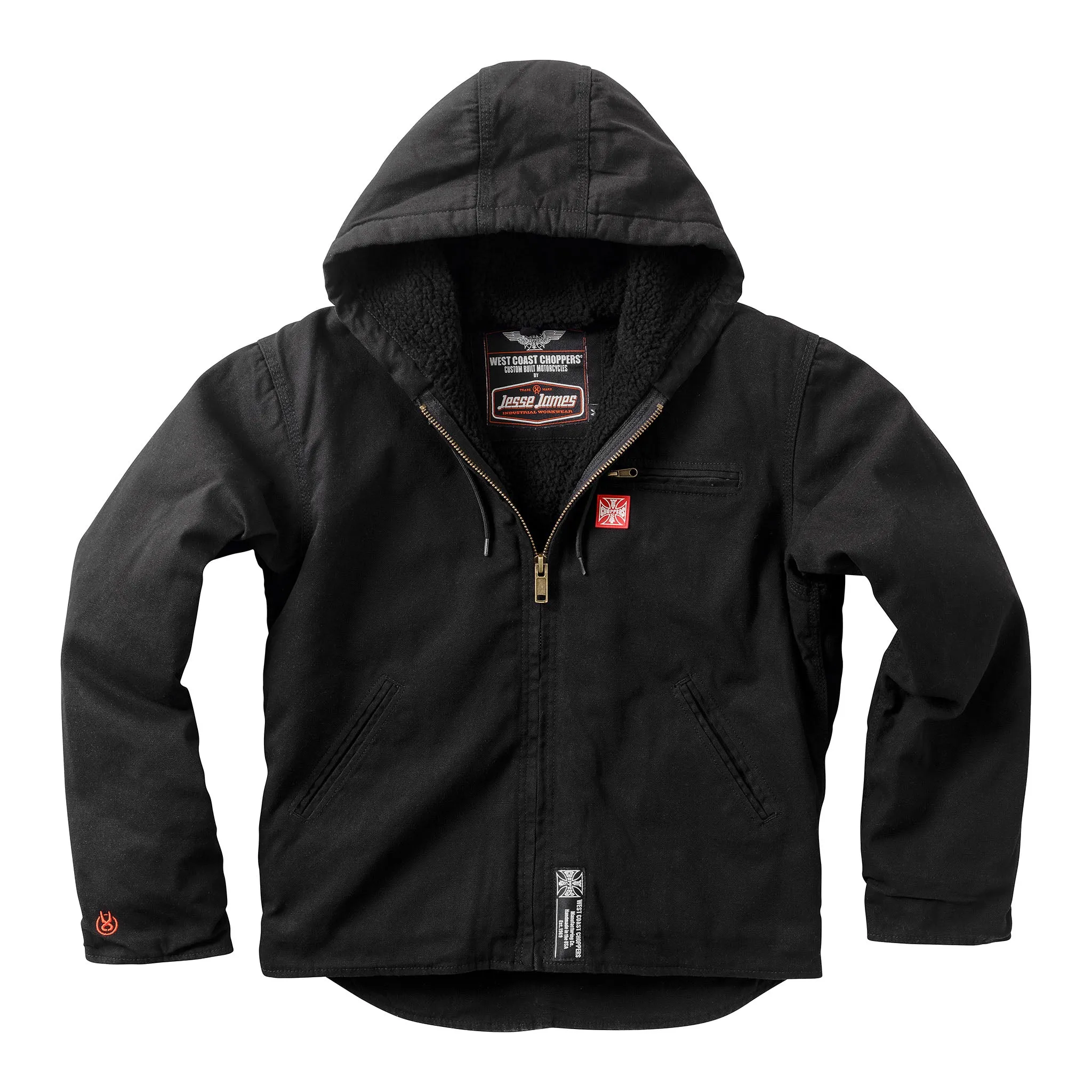 WCC SHERPA LINED HEAVY DUTY WORK JACKET - BLACK