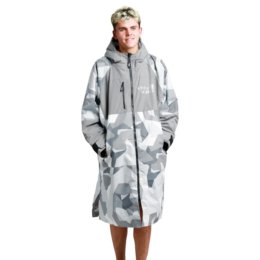 White Water Hard Shell Drying / Changing Robe - Arctic Camo/Grey Lining