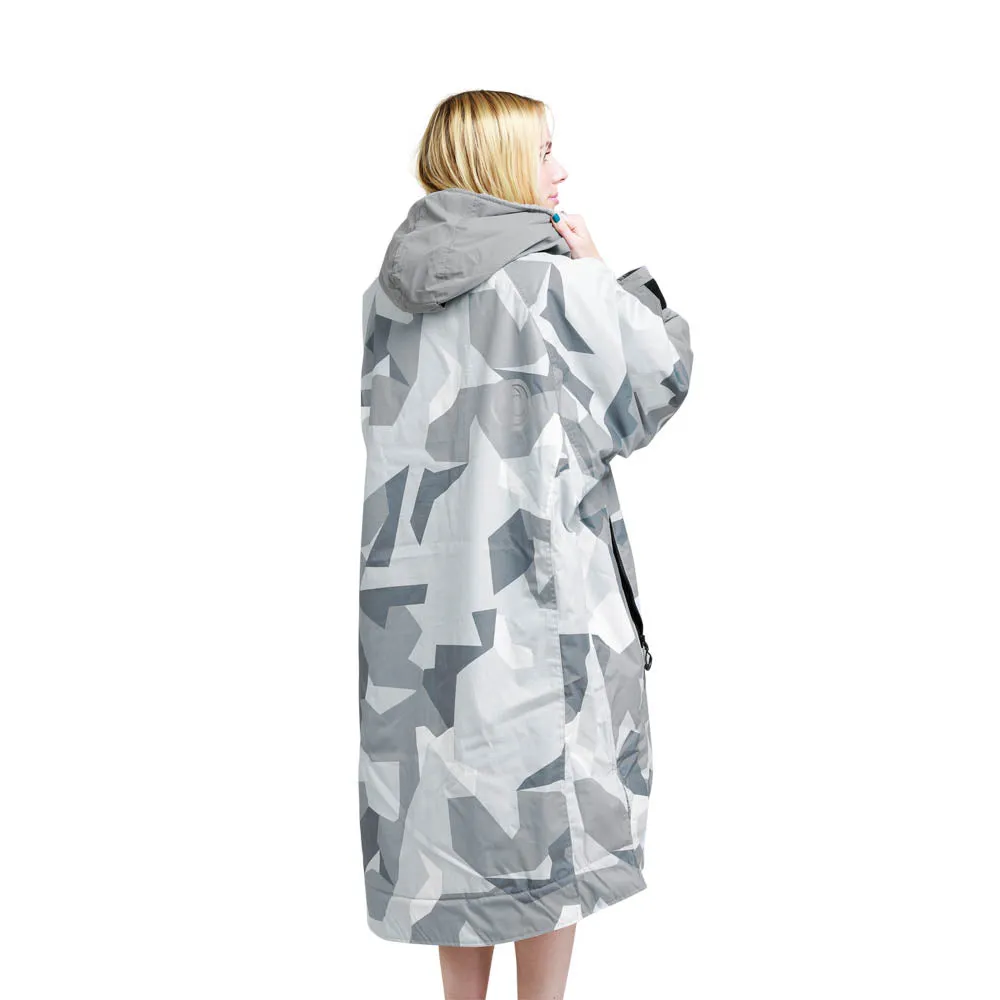 White Water Hard Shell Drying / Changing Robe - Arctic Camo/Grey Lining