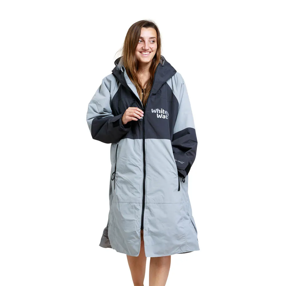 White Water Hard Shell Drying / Changing Robe - Grey/Black/Grey Lining