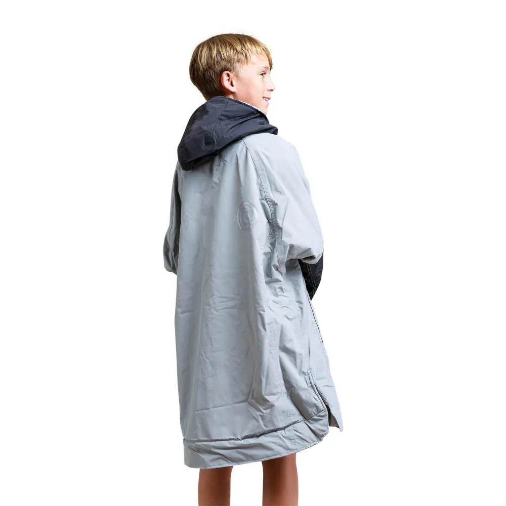 White Water Kids Hard Shell Childrens Drying / Changing Robe - Grey/Black/Grey Lining