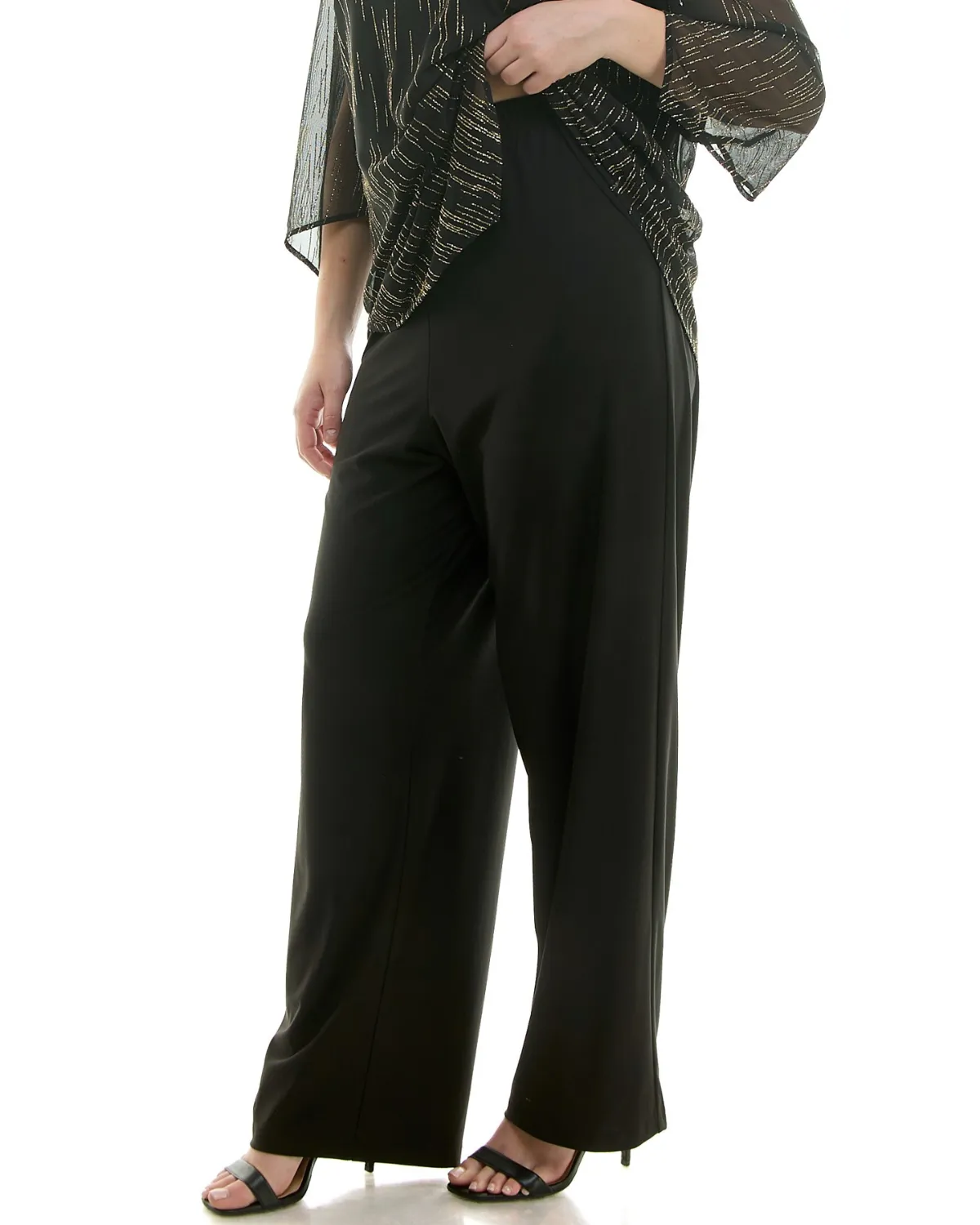 Winslow Plus Size 2 Piece V-Neck Poncho Top and Straight Pant Set - G12224s972x