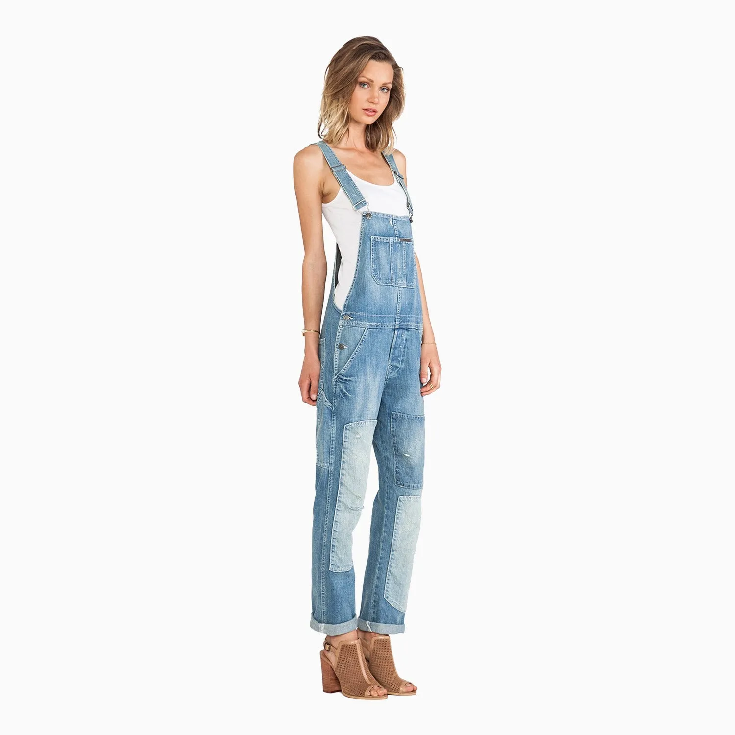 Women's Erin Rolled Crop Relaxed Overall in Lost Paradise