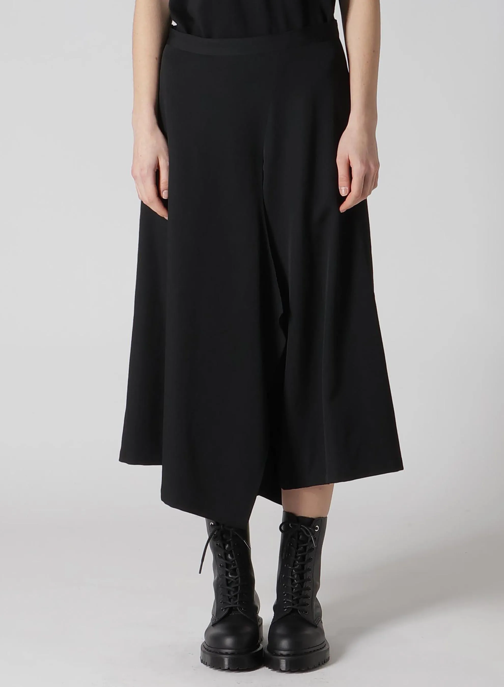 WOOL GABARDINE KA-RIGHT SIDE DOUBLE SKIRT PANTS