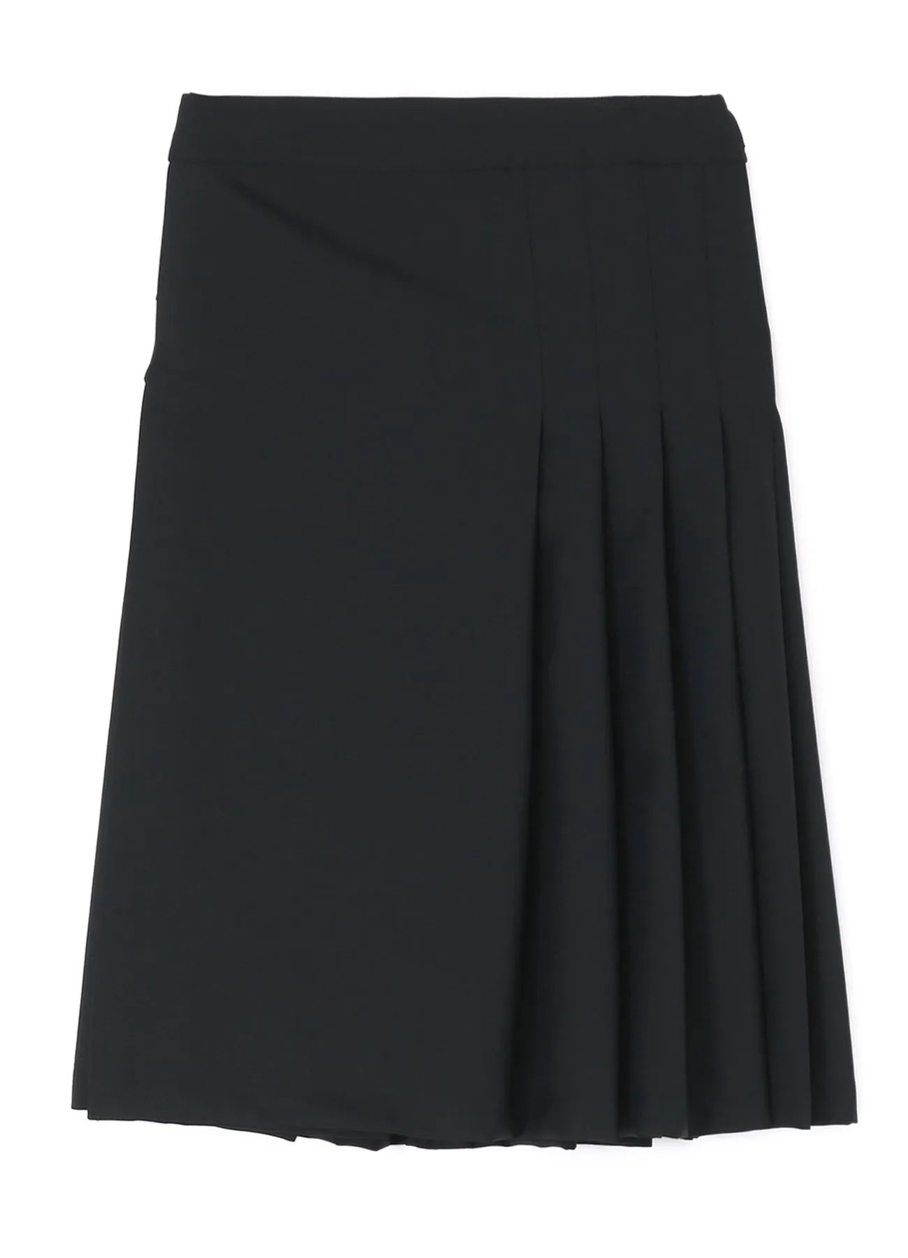 WOOL POLYESTER GABARDINE WRAPPED TUCK SKIRT