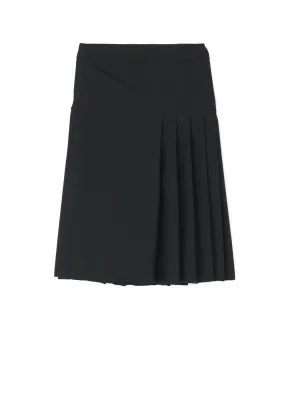 WOOL POLYESTER GABARDINE WRAPPED TUCK SKIRT